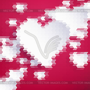 Geometric Mosaic Hearts Template. EPS 10 - vector clipart