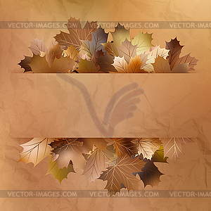 Colorful autumn leaves on old paper. EPS 10 - vector clipart / vector image