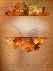 Autumn card of colored leaves. EPS 10 - vector image