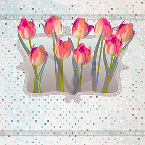 Paper beautiful tulips with polka dot. EPS 10 - vector clip art