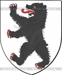 Геральдический щит с медведем - иллюстрация в векторе