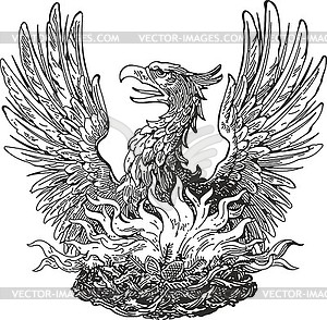 Heraldic phoenix - vector clip art