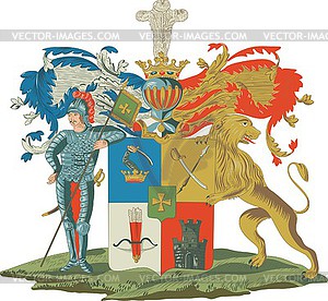 Kozhevnikov family coat of arms - vector clipart