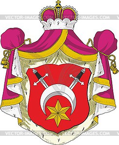 Svyatopolk-Chetvertinsky dukes coat of arms - color vector clipart