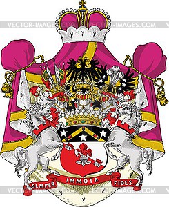 Воронцовы (светлейшие князья), герб - векторная иллюстрация