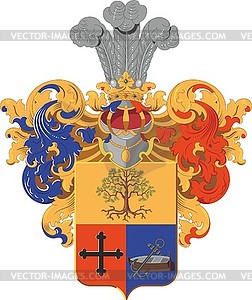 Korniliev family coat of arms - vector clipart