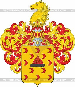 Biralin family coat of arms - color vector clipart