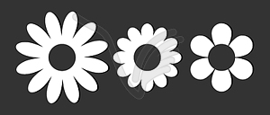 Chamomile flowers set in monochrome colors - royalty-free vector image