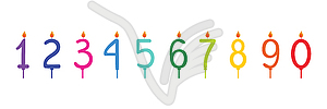 Happy Birthday set of candle numbers - royalty-free vector image