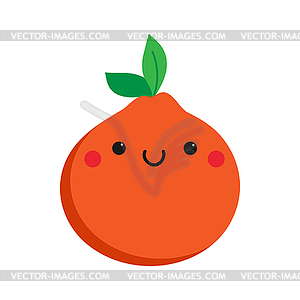 Cute cartoon smiling orange character. Childish style - vector clipart