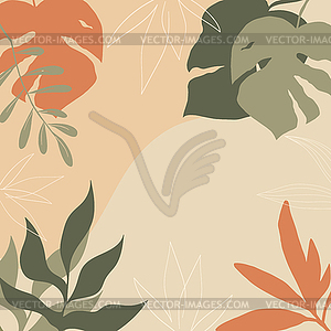 Abstract botanical foliage and leaves background - vector clipart