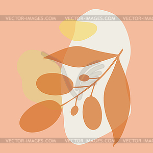 Abstract background with olive branch - vector clipart