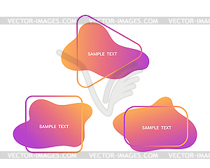 Set of abstract amoeba templates for presentation - vector image