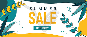 Summer sale banner. Bright Sale template - vector image