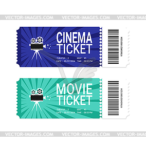 Modern movie or cinema ticket design - vector image