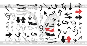 Hand drawn arrows big collection - vector clipart