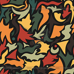 Abstract different hand drawn shapes seamless pattern  - vector image