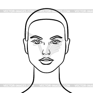 Abstract woman sketch portrait. Hand drawn female face - vector clipart