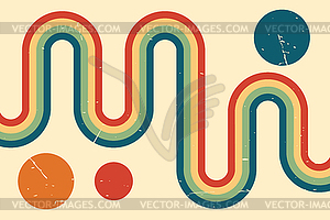 Abstract retro vintage background. Twisted wavy rainbow - vector image