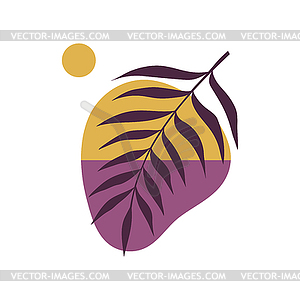 Palm leaf silhouette logo symbol sign - vector clip art