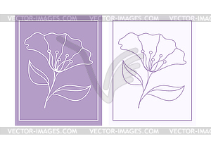 Flower outline logo symbol sign. Vector illustration - vector clipart