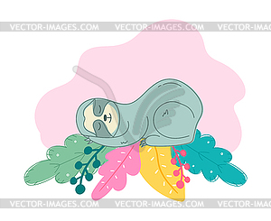 Cute sleeping sloth animal. Lazy wild animal - vector image