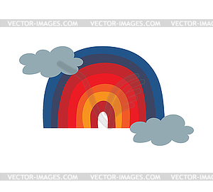 Hand drawn trendy rainbow logo. Scandinavian rainbow - vector clipart