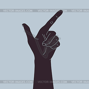 Силуэт руки с указательным пальцем. Указывающий палец - иллюстрация в векторе