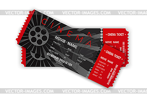 Two cinema tickets templates with barcode - vector clipart