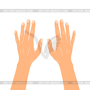 Arms extended forward. Back of hand. Vector - vector clipart