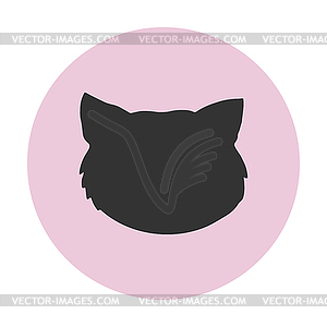 Hand drawn cat head silhouette. Vector illustration - vector clipart