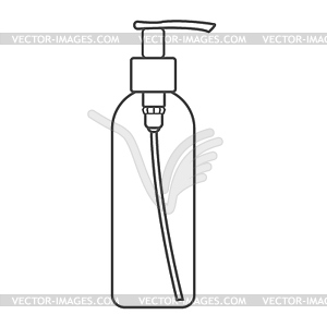 Plastic pump bottle line icon. Dispenser bottle  - vector image