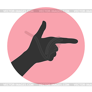 Silhouette of a hand with index finger - vector image