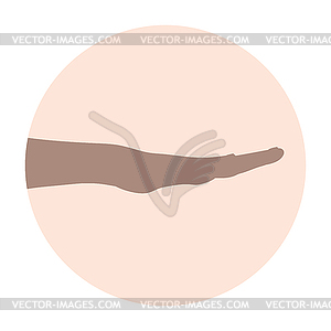 Silhouette of a hand with palm down - vector clipart