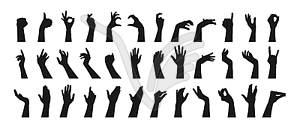 Hand gestures silhouettes collection - vector EPS clipart