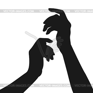 Silhouette of Human hands. Vector illustration - vector image