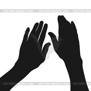 Silhouette of Hands stroking the surface. Human hands - vector EPS clipart