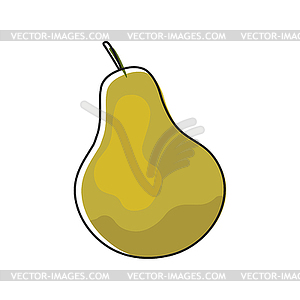 Line pear on white background. Vector illustration - vector clipart