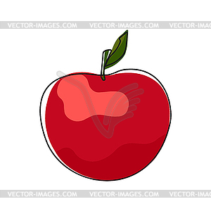 Линия красного яблока на белом фоне. Векторная иллюстрация - векторный эскиз