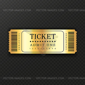 Abstract golden ticket template  - vector clipart