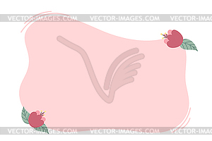 Hand drawn frame for text with pale pink cartoon flower - vector clip art