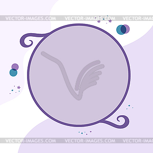 Purple circle shaped frame with copy space for text  - vector clip art