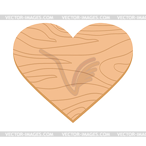 Heart shaped wooden plank - vector clip art