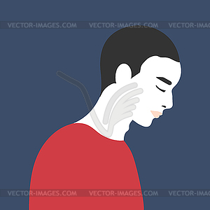 Portrait of sad young man - vector image