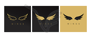 Wings logo set in different colors. Vector illustration - vector image