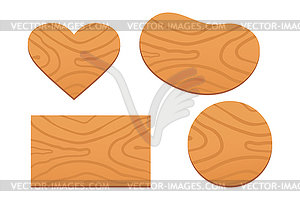 Wooden shapes of geometric forms, smooth figure  - vector clipart