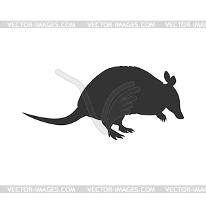 Armadillo animal silhouette - royalty-free vector clipart