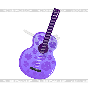 Purple guitar simple icon isolated on white background - vector clip art