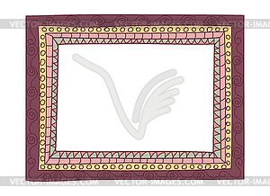 Hand drawn doodle frame in childish style - vector image