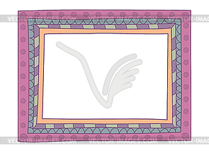 Hand drawn doodle frame in childish style - vector clipart